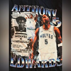 Men’s sz Med Basketball Graphic T-Shirt - Anthony Edward’s Y2K style basketball